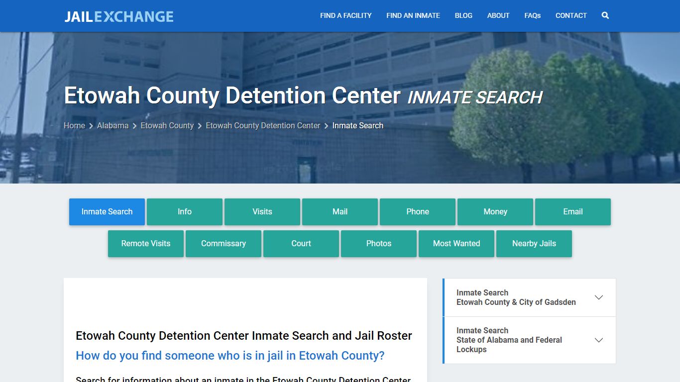 Etowah County Detention Center Inmate Search - Jail Exchange